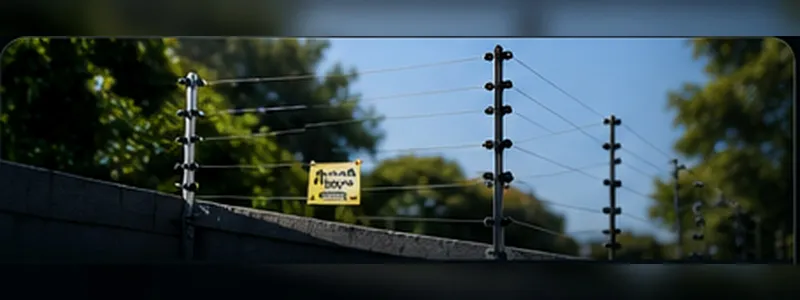 Cerca elétrica instalada no topo de muro residencial